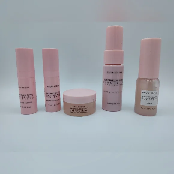 Glow Recipe Watermelon Glow Mini Set Dew Drops Pink Juice Sleeping Mask - Picture 1 of 4